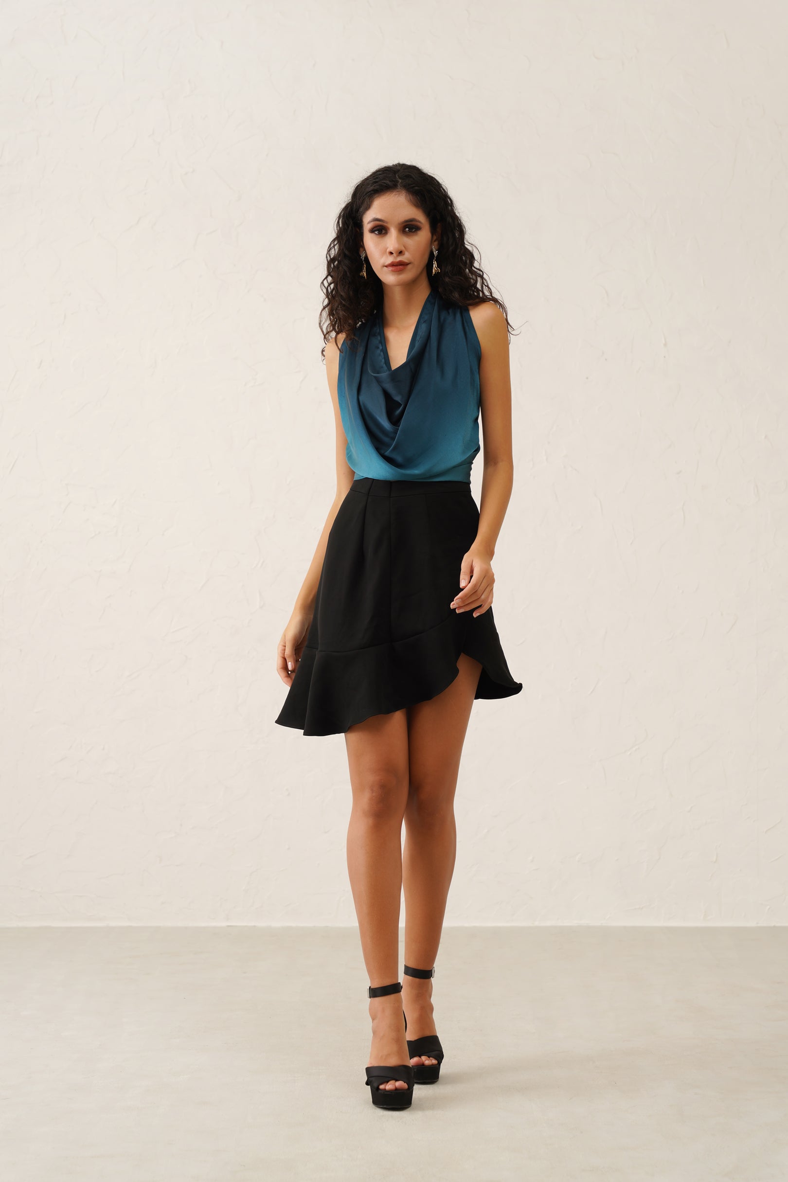 Ombré Green Cowl Top