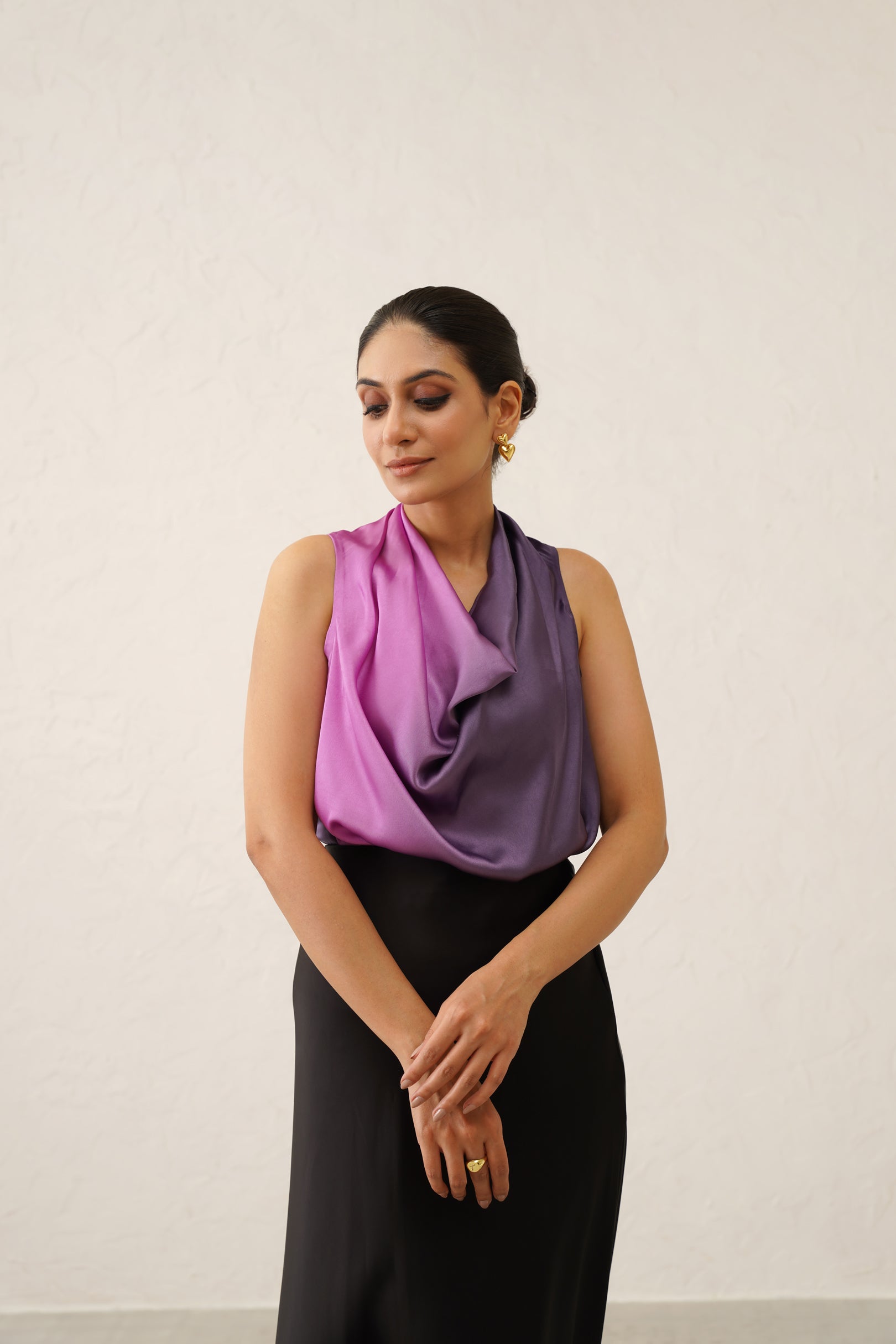 Ombré Pink Cowl Top