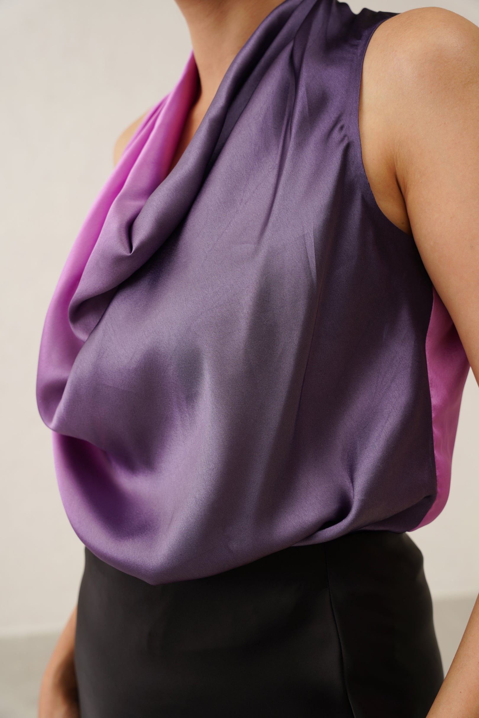 Ombré Pink Cowl Top