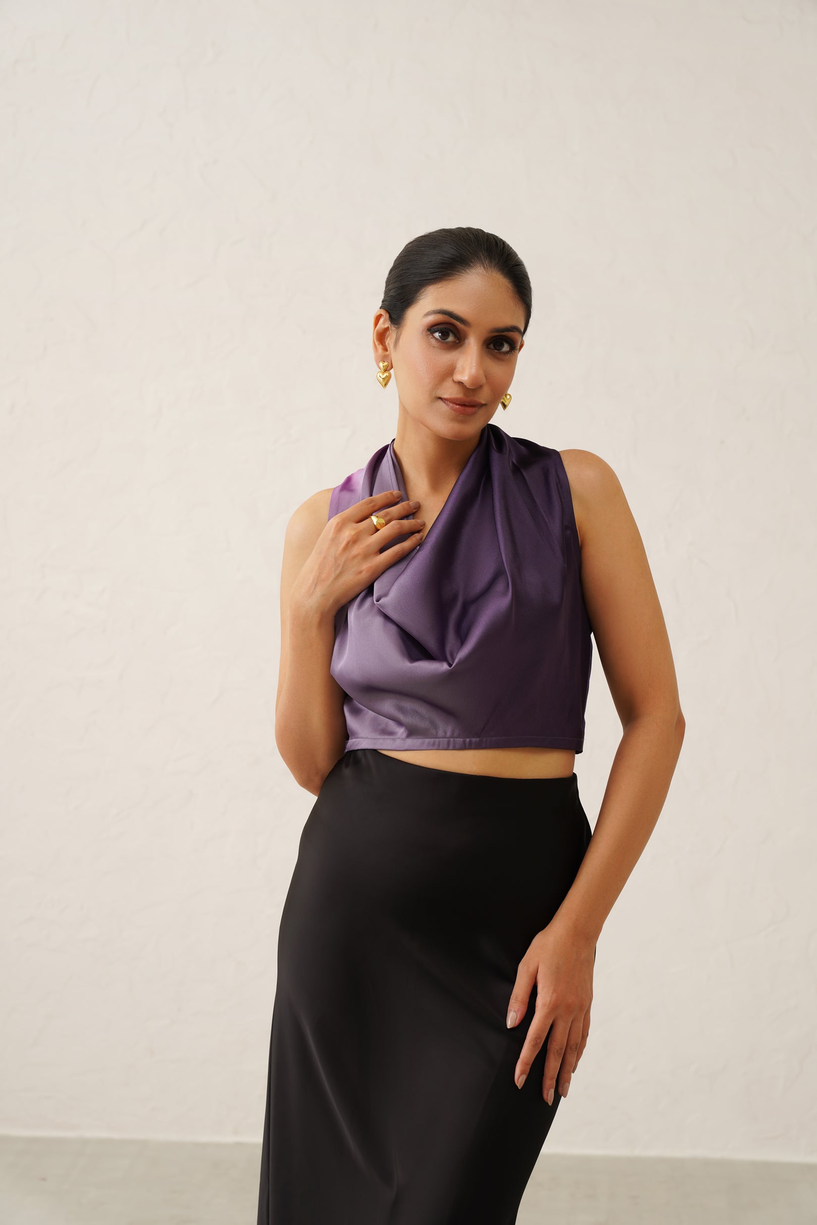 Ombré Lavender Cowl Top