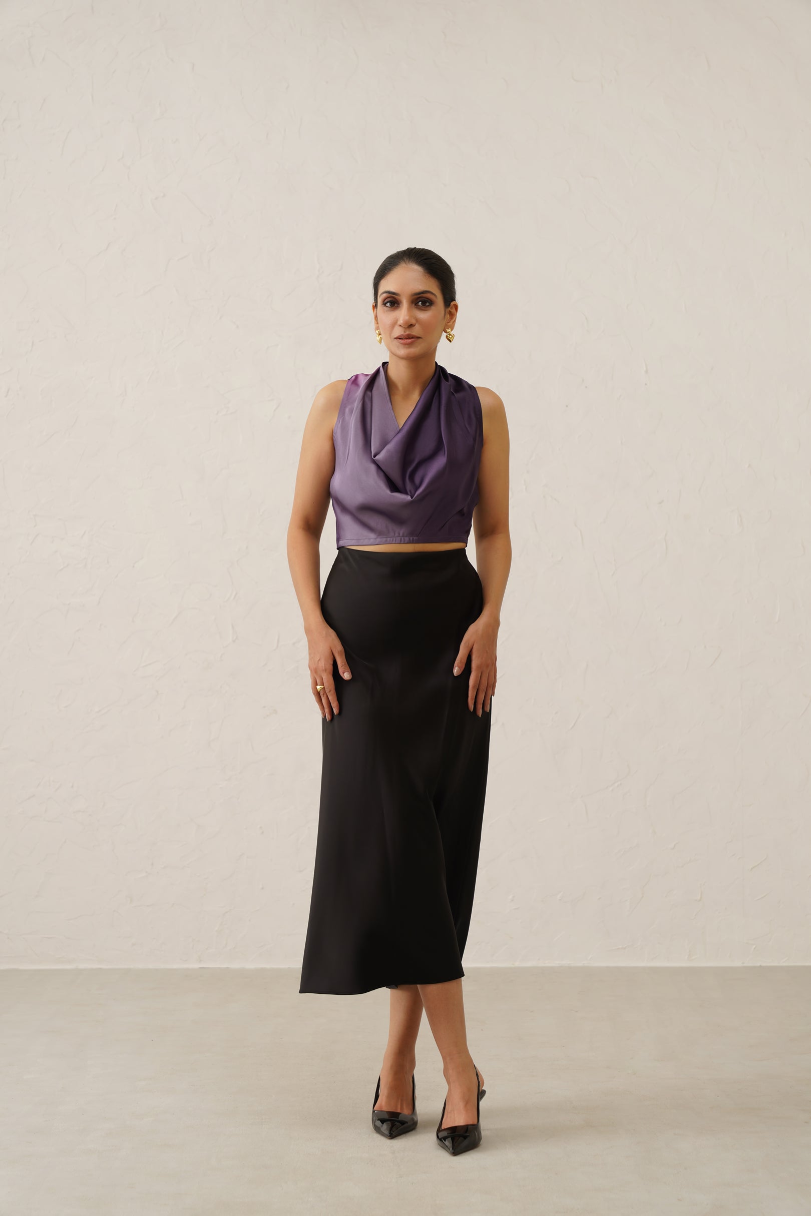 Ombré Lavender Cowl Top