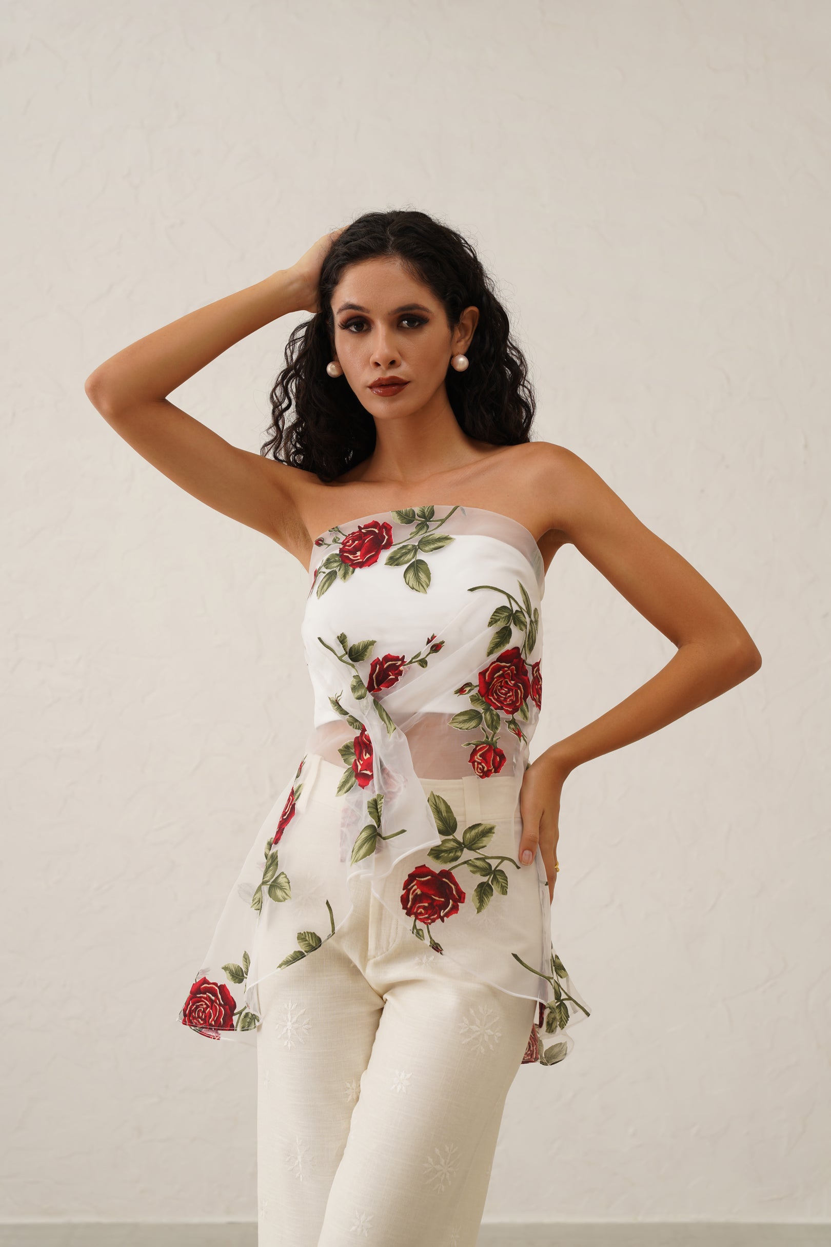 Rose Petal Peplum Top