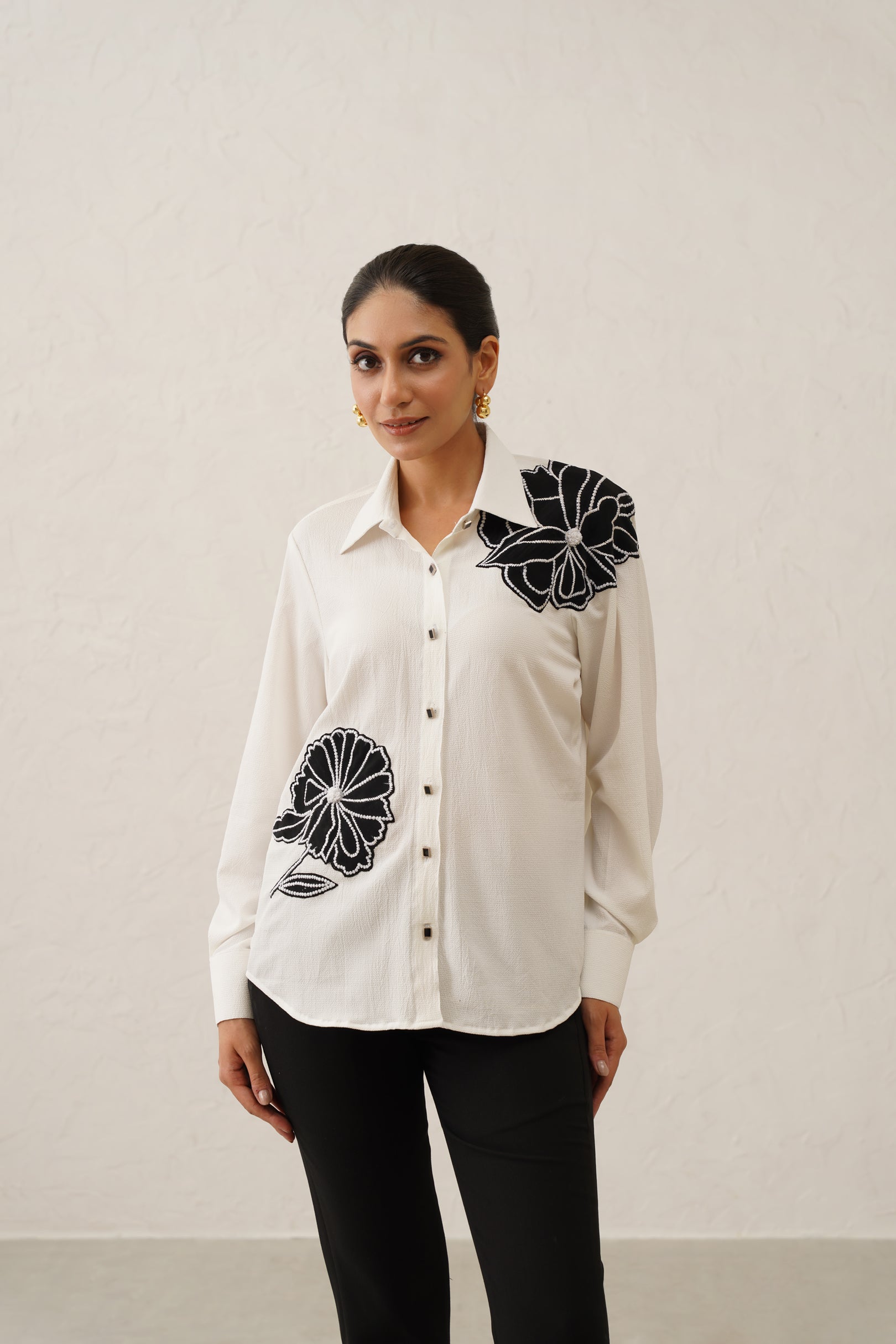 Monochrome Blossom Shirt