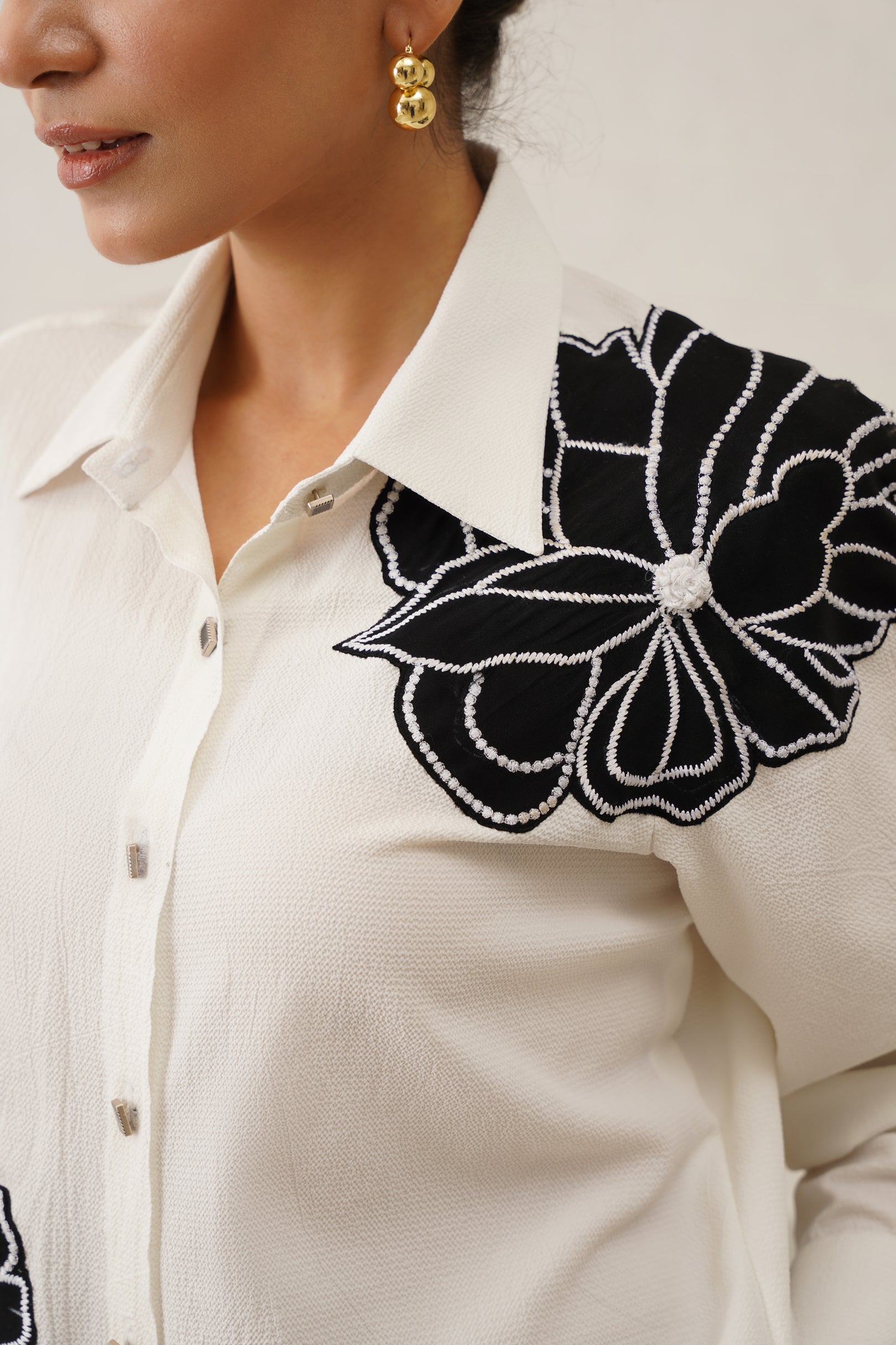 Monochrome Blossom Shirt