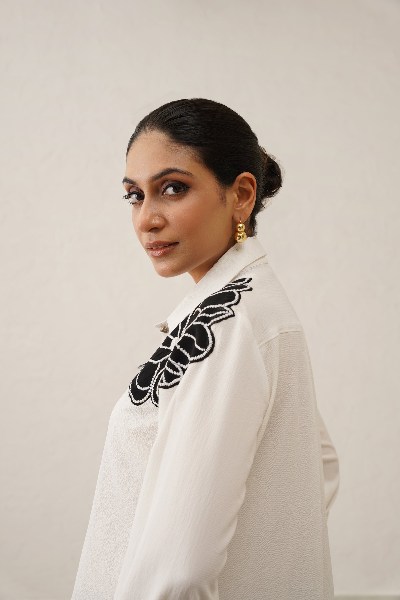 Monochrome Blossom Shirt