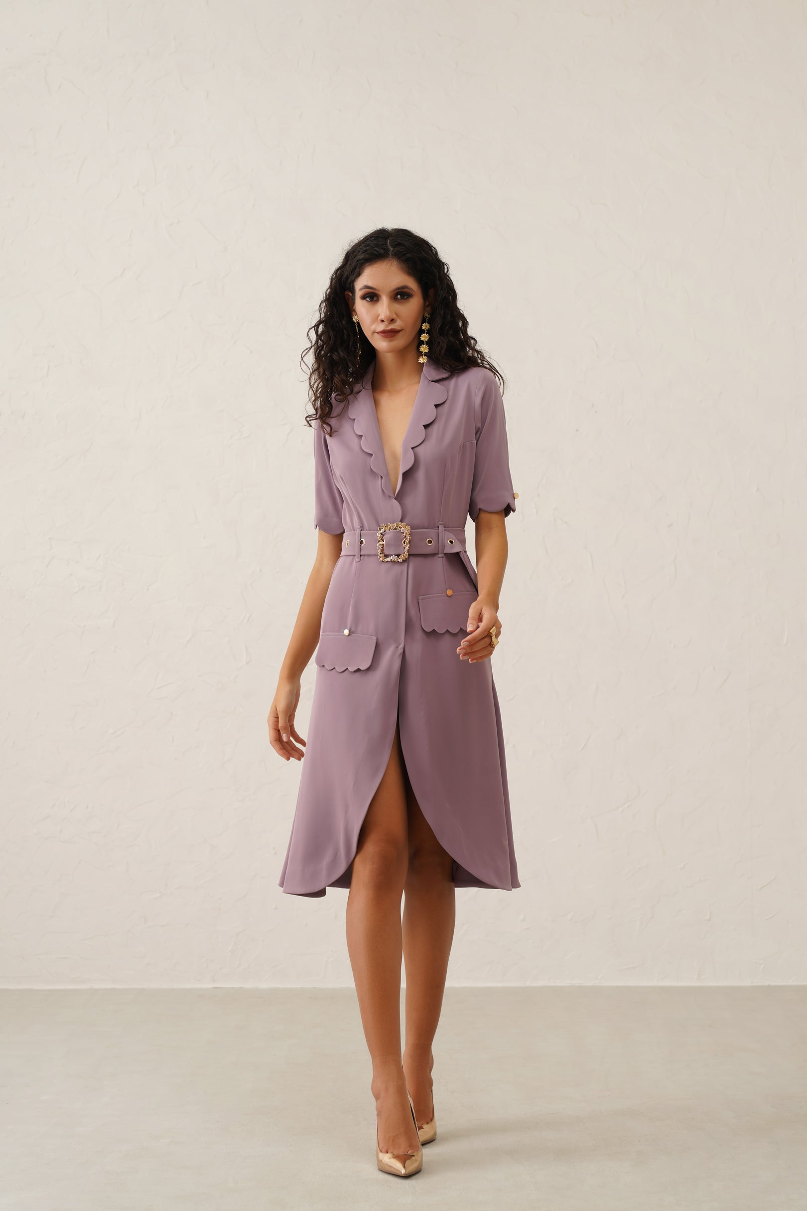 Lavender Scalloped Dress