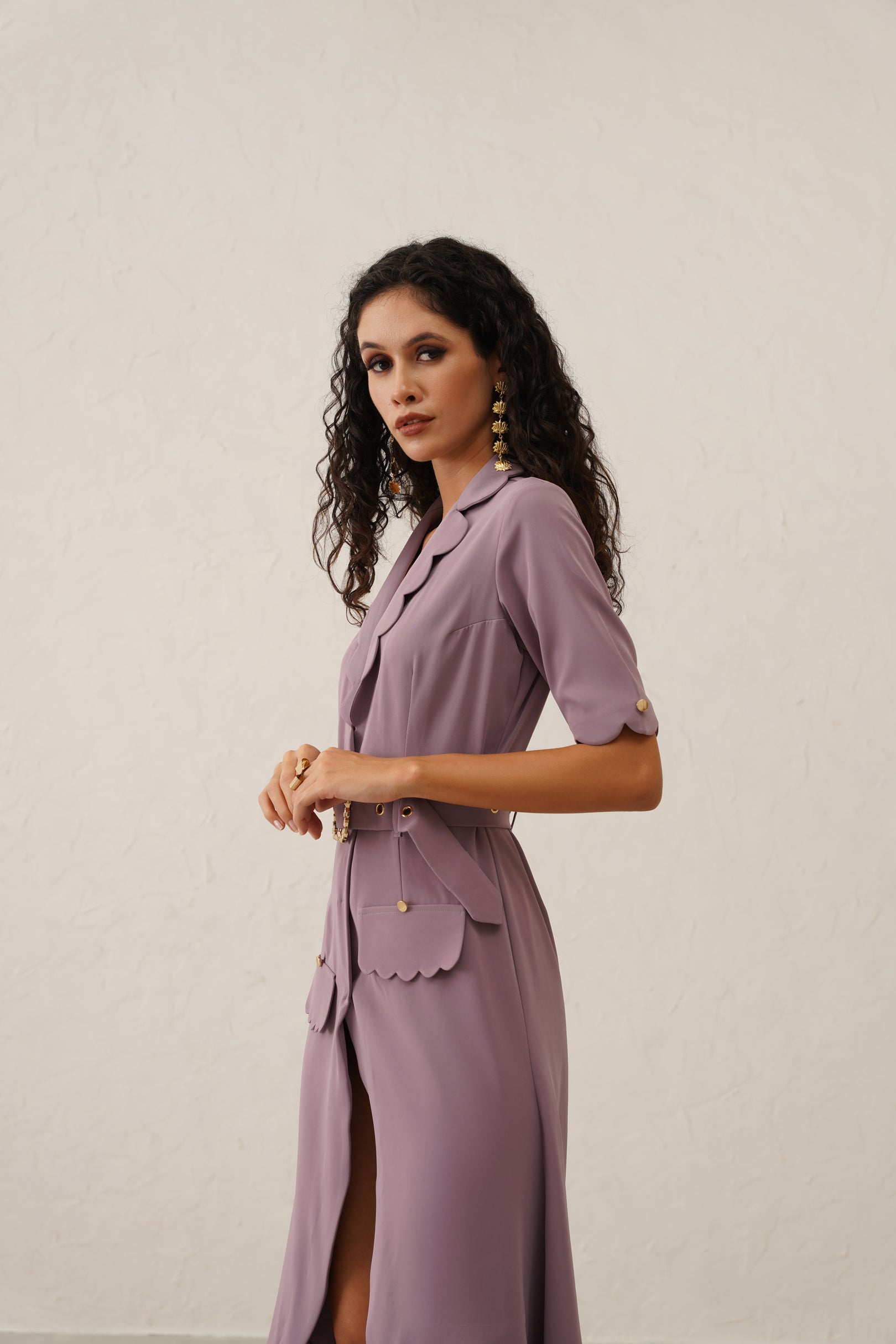 Lavender Scalloped Dress