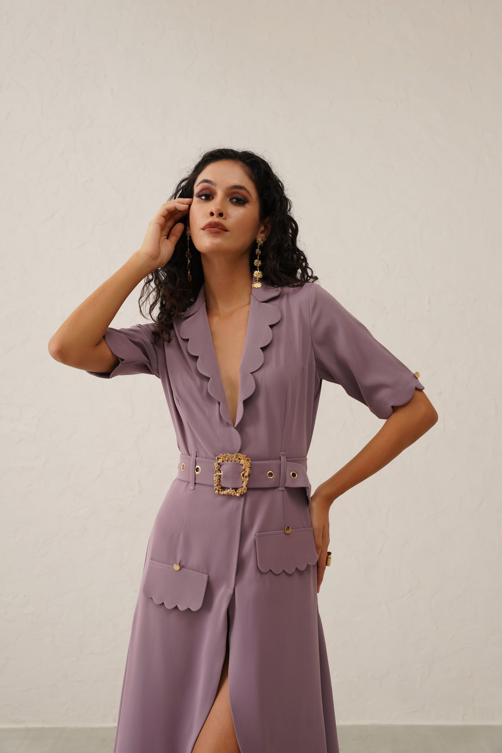 Lavender Scalloped Dress