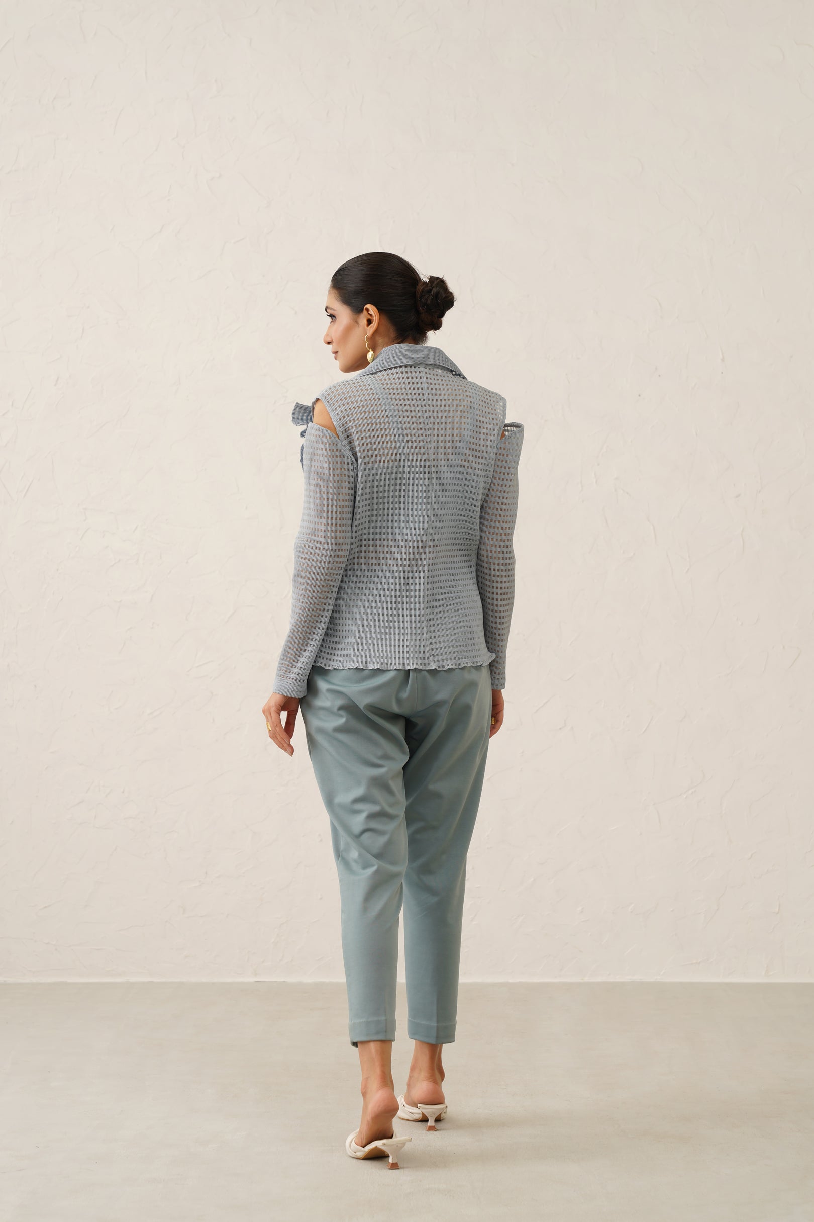 Ruffle delight blazer set