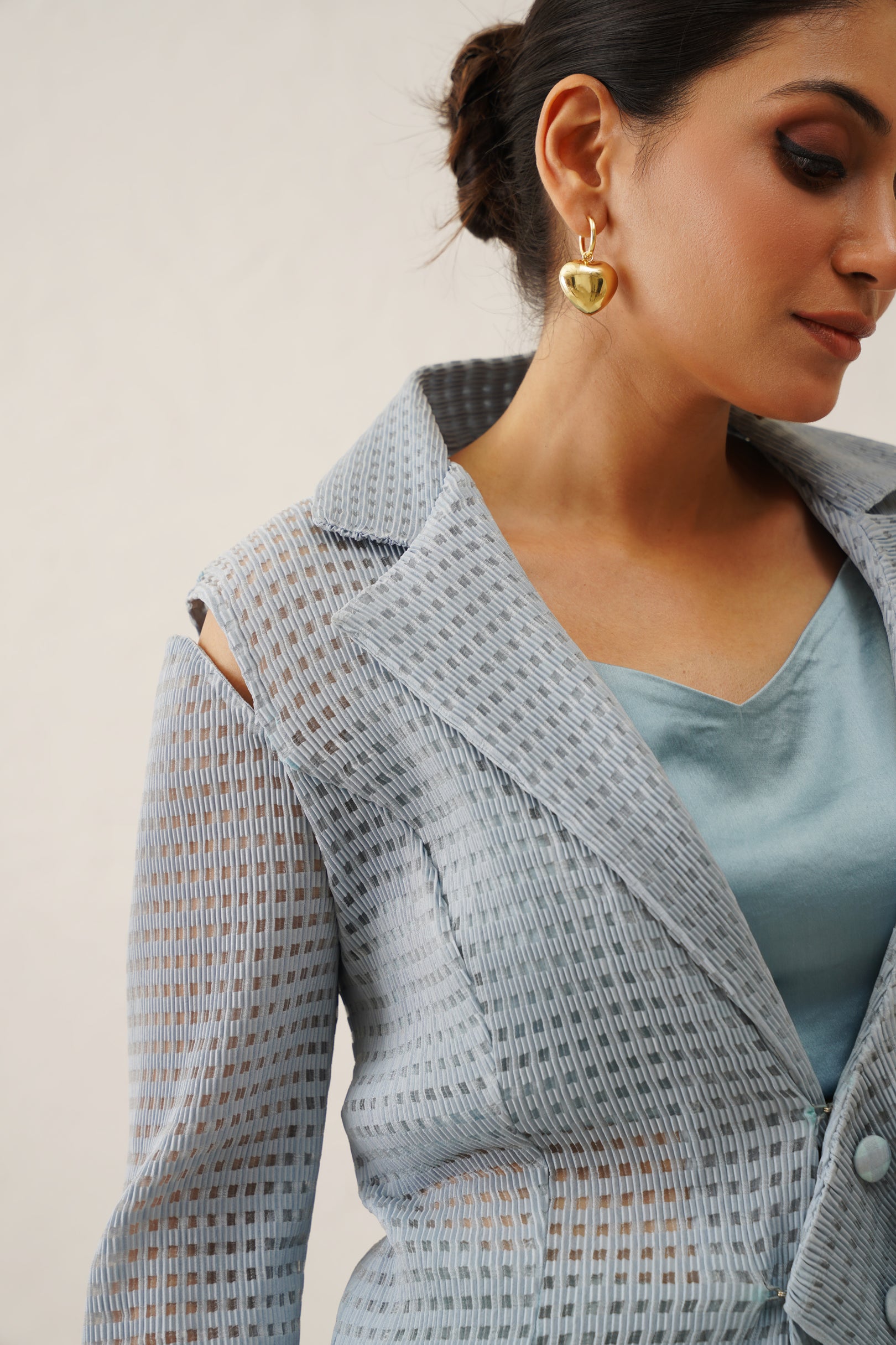 Ruffle delight blazer set