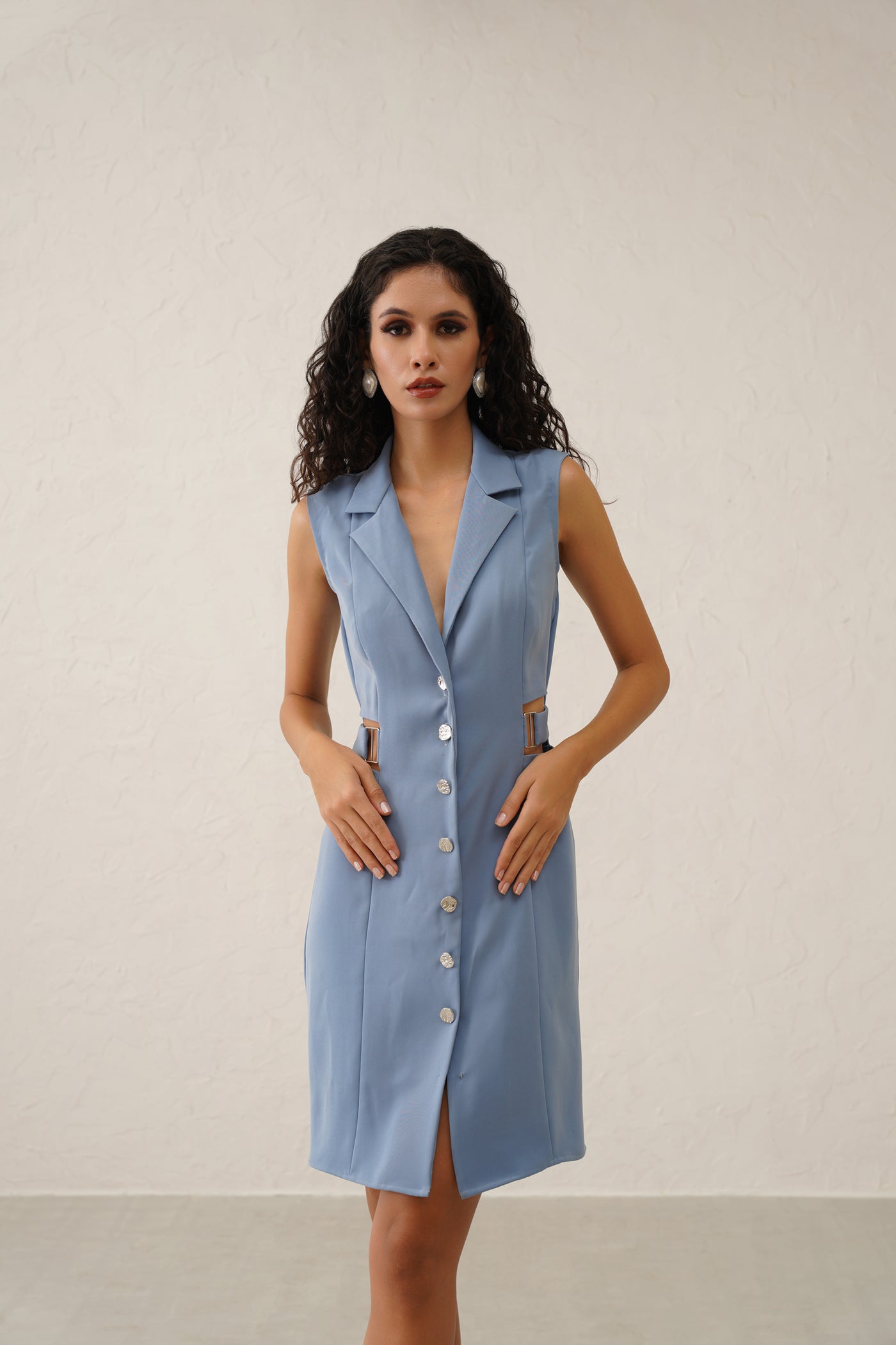 Steel Blue Coat Dress – ThePretco