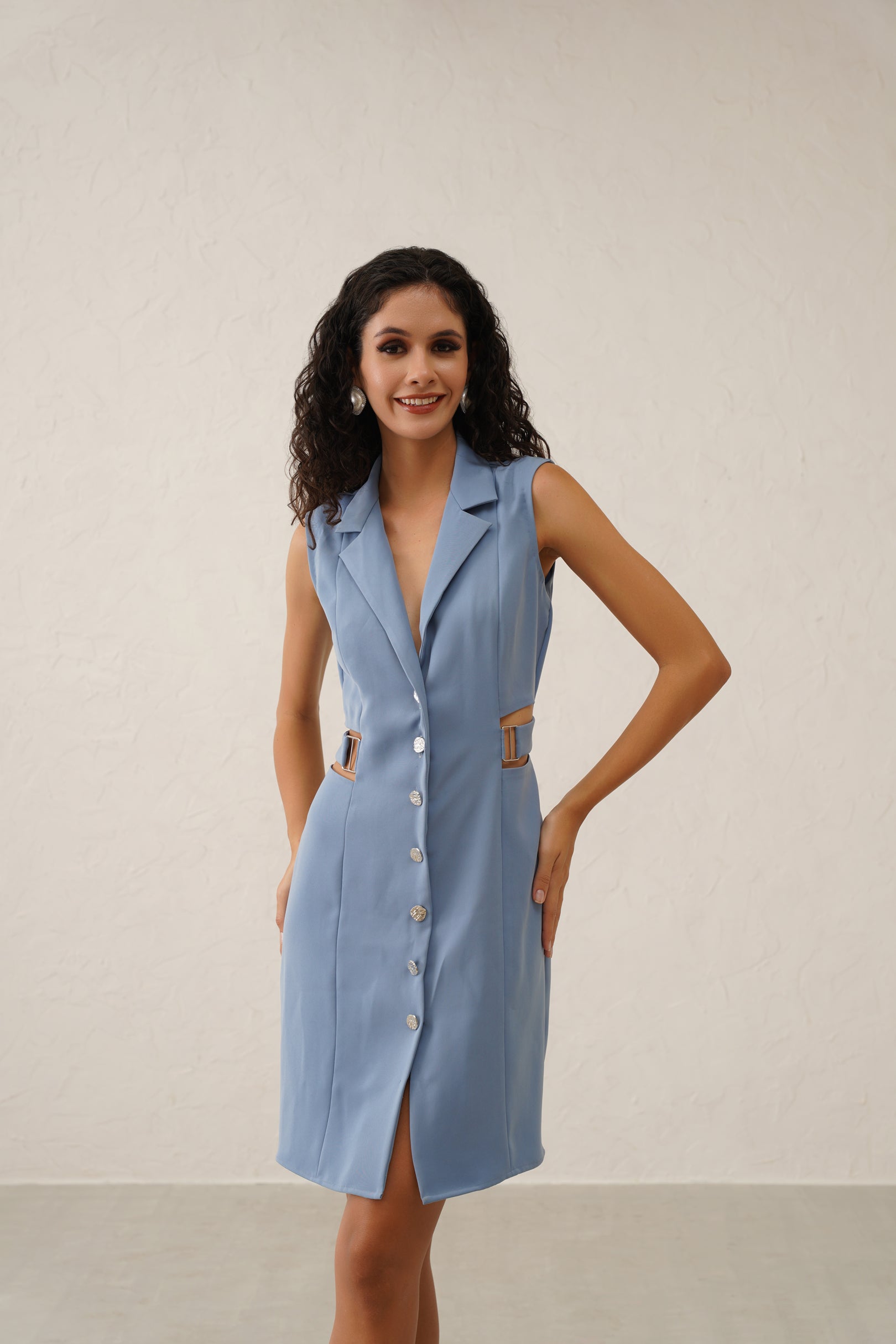 Steel Blue Coat Dress