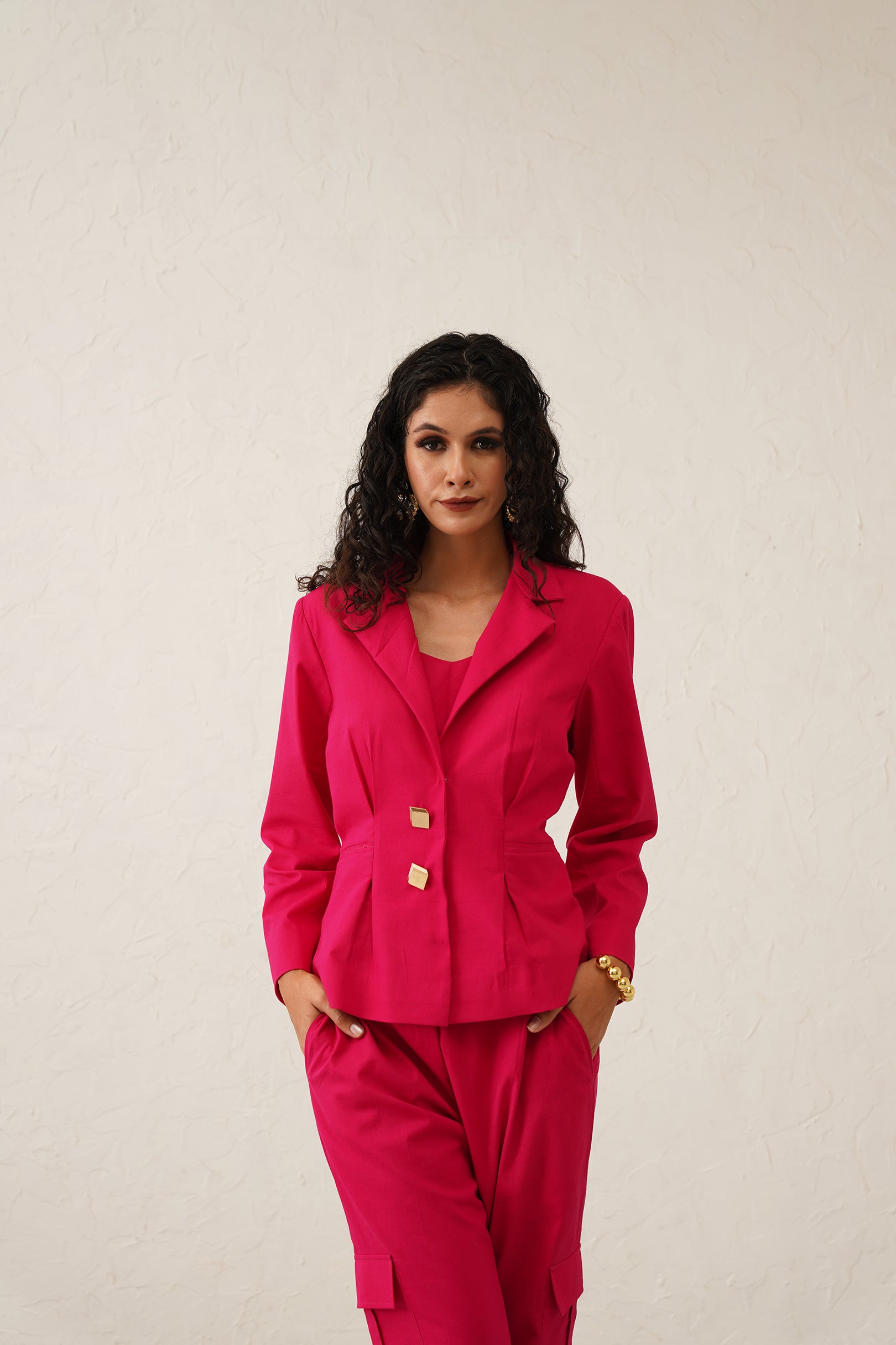 Fuchsia Blazer Set
